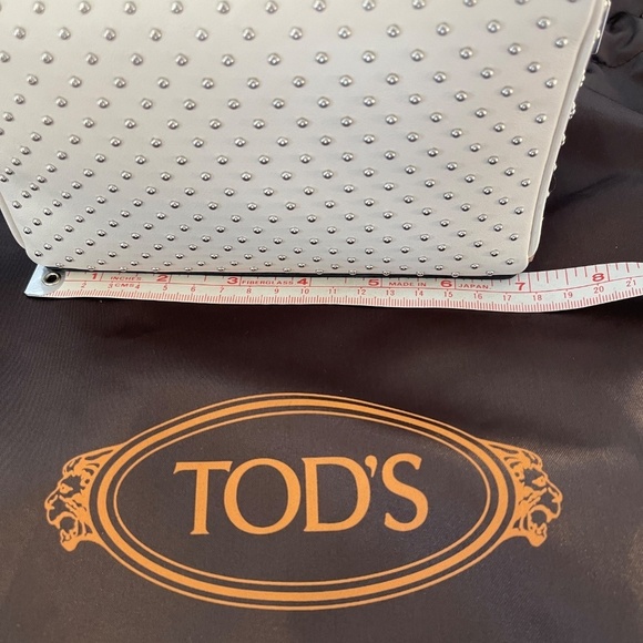 TOD'S Leather and Phyton Gommino Studded Logo Box Crossbody Bag - Picture 12 of 14